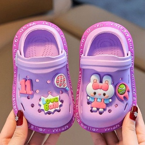 Sabots de plage d'été pour enfants, sandales de jardin, mules, pantoufles bébé dessin animé, chaussures de jardin plates et mignonnes pour enfants, en plastique imperméable - Product Image 1