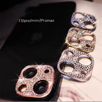 Protection d'objectif d'appareil photo en verre trempé ultra-fin de qualité AAA Bling Diamond pour 13 Pro Max Ring Lens