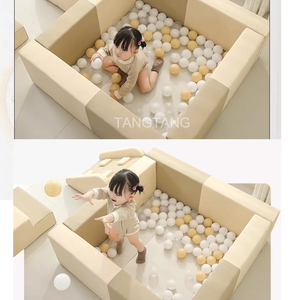 Kit de jeu souple DIY pour tout-petits, aire de jeux intérieure avec <span class=keywords><strong>piscine</strong></span> à sable pour bébés, <span class=keywords><strong>piscine</strong></span> à balles, échelles d'escalade et toboggan pour la maison CE - Product Image 6