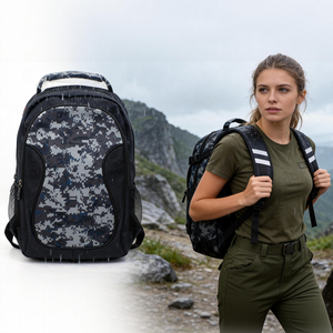 กระเป๋าเป้สะพายห<span class=keywords><strong>ลั</strong></span>งกันน้ำลายพรางดิจิตอล 300D Oxford พร้อมแถบสะท้อนแสง ช่องใส่ถุงน้ำ และช่องเสียบหูฟัง สำหรับการเดินป่าและตั้งแคมป์กลางแจ้ง - Product Image 1