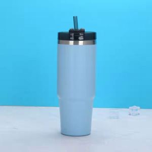 Gobelet isotherme portable en acier inoxydable 20oz 30oz à double paroi sous vide avec couvercle à paille pour voiture, sport, eau et café - Product Image 3