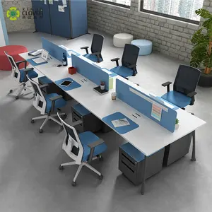 Soluzione per mobili per ufficio postazione di lavoro modulare scrivania per 6 persone ufficio moderno
