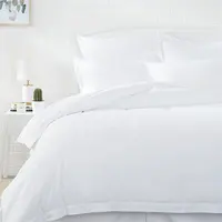โรงแรมหรูชุดเครื่องนอนผ้าฝ้าย100% ปกผ้านวม400Tc สีขาวผ้าปูที่นอนผ้าปูที่นอนชุดผ้าคลุมเตียง