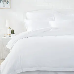 Luxury Hotel Bedding Set 100% Cotton Duvet Cover 400Tc White Bedsheets Bedding Sheets Bed Cover Set