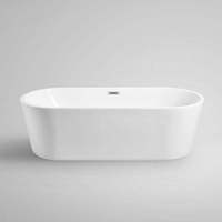 Baignoire autoportante en pierre artificielle blanche, surface acrylique, ovale, pour hôtel, villa