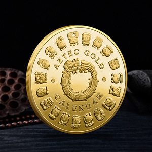 Moneta Commemorativa Croce Maya Messicana con Rilievo Dipinto Placcata Oro Moneta Drago 3D con Punti Dipinti Regalo da Collezione per il Commercio Estero - Product Image 3