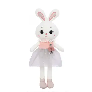 Muñeca de conejo de dibujos animados de alta calidad lindo suave seguro encantador colorido OEM forma de animal juguetes de peluche pequeño conejo regalo