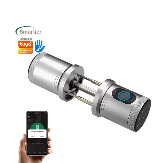 Smartier Tuya App Control Biometric Smart Door Lock with Fingerprint Password Card Phone APP & Key Unlock for Home