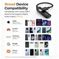 Adaptateur audio Type C vers 3,5 mm avec charge rapide PD3.0, sortie DC UAC1.0, accessoire pour ordinateur portable, smartphone, bureau