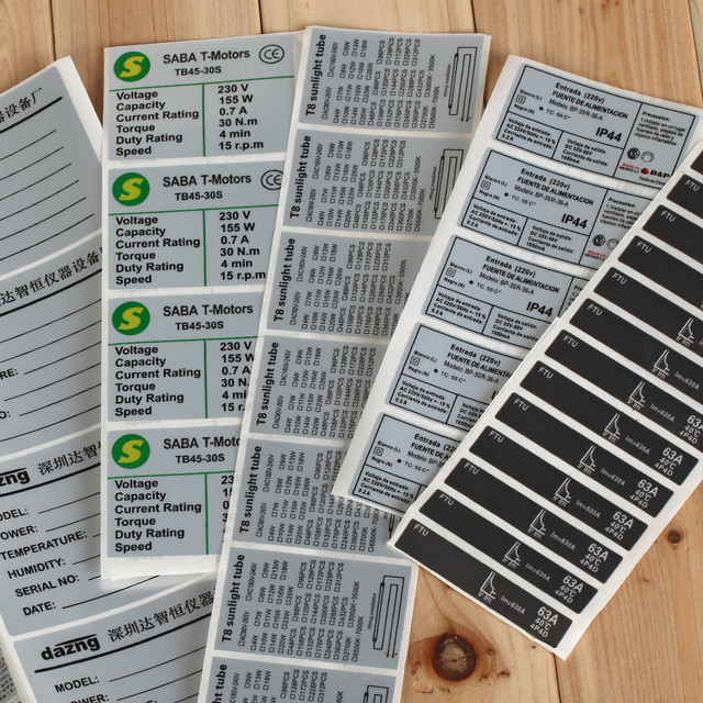 Custom Printing Self Adhesive Temperature Resistance Die Cut Sheet Matte Silver Adapter Sticker Label for Rechargeable Battery