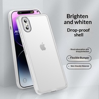 Coque de téléphone portable pour XS Max, semi-transparente, en silicone givré, ultra-fine, respirante, anti-chute, anti-traces de doigts, avec protection de l'appareil photo