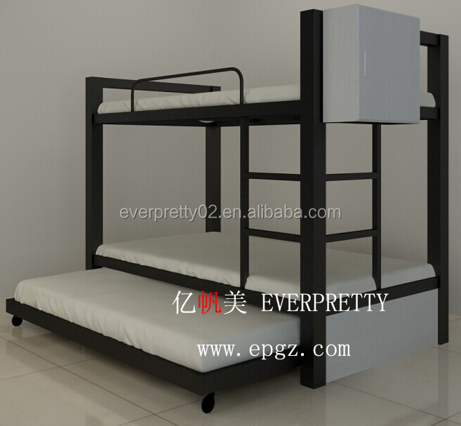 Militaire Durable style triple lits superposés double decker lit en fer