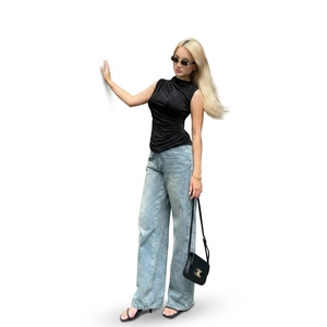 Jeans de Pierna Ancha Sablex de Alta Calidad a Precio de Fábrica, Última Tendencia 2026, Acabado Lavado al Polvo de 25 cm, Ajuste Suave para Hombre y Mujer - Product Image 5