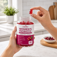 Gummies Probiotiques pour Femmes OEM avec Prébiotiques et Canneberge, 50 Milliards de UFC, 10 Souches pour la Santé Immunitaire et Digestive, 60 Comprimés