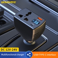 NOUVEAU Chargeur de voiture rapide 150W avec affichage numérique Type-C PD & QC3.0 pour téléphone portable, appareil photo et montre connectée