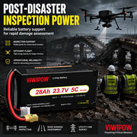 VIWIPOW Baterai Lithium Ion Semi Solid State 6S 23.7V 28000mAh Kapasitas Tinggi Isi Ulang untuk UAV, Kuantitas Besar