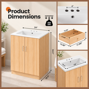 Venta al por mayor de fábrica: Conjunto moderno de lavabo de cerámica con mueble de almacenamiento independiente para baño de hotel o villa - Product Image 2