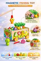 Boîte à jouets en bois durable et multifonctionnelle pour légumes, fruits et animaux, jeu éducatif cognitif, préscolaire, éducation précoce, activité