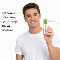 Batterie rechargeable liquide SMARTOOOLS AAA 4 cellules 1,5 V USB-C 750 mWh 1 pièce Câble de chargeur pour jouets