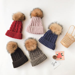 Set di cappelli da bambino invernali cappellino berretto da bambino cappelli da bambino per ragazze bel <span class=keywords><strong>Pompon</strong></span> per bambini tenere caldo berretto da sci lavorato a maglia - Product Image 3