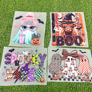 Transferencias Térmicas DTF Personalizadas Lavables <span class=keywords><strong>de</strong></span> Calavera Fantasma y Calabaza para Parejas, para Camisetas, Sudaderas y Ropa <span class=keywords><strong>de</strong></span> Halloween - Product Image 4