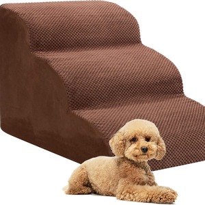 Rampa para perros de 3 niveles, parte inferior antideslizante, extraíble, ecológica, para cama, escaleras para mascotas, escaleras ortopédicas de lujo de tres pasos, escaleras para perros de espuma viscoelástica - Product Image 4