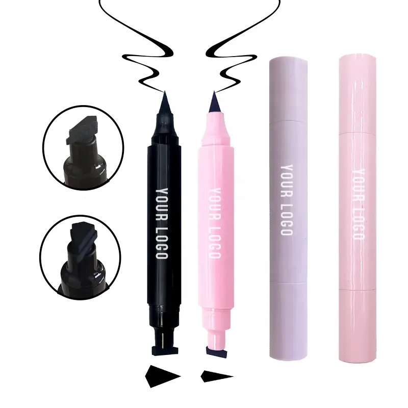 Custom Logo Kleur Ogen Eyeliner Stempel Eyeliner Pen Veganistische Langdurige Waterdichte Private Label Eyeliner