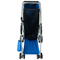 Chariot de pêche pliable avec roues et chariot de plage, chaise de pêche en acier et fer avec frein à pédale latéral