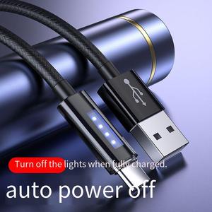 0.3M 1.2M 1.8M Cordons de câble de données de mise hors tension automatique Câble de charge de type c de charge <span class=keywords><strong>super</strong></span> rapide Câble USB vers type c - Product Image 3