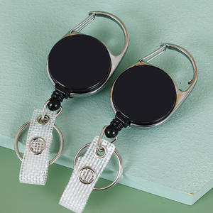 พวงกุญแจแบนแบบพับเก็บได้โลโก้ขนาดใหญ่ออกแบบได้ตามต้องการพร้อมคลิปหนีบบัตรพร้อมพวงกุญแจคาราไบเนอร์และคาราไบเนอร์สำหรับส่งเสริมการขาย - Product Image 5