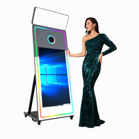 Photomaton Miroir Magique Populaire, Kiosque Selfie Portable à Écran Tactile avec Imprimante Instantanée, Installation Facile pour Location d'Événements et Mariages