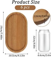 Ensemble de 6 ustensiles de table en bois écologiques et plateaux de rangement pour mini coiffeuse, distributeur de condiments pour comptoir de salle de bain et usage café
