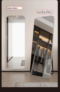 Modern Framed Luxury Full Body Large Free Standing Glass Dressing <b>Mirror</b> Black Vanity for Living Room Home Decor - Product Image 2