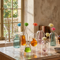 Bouteilles de diffuseur en verre de parfum élégantes pots de diffuseur rechargeables vase de diffuseur d'aromathérapie pour récipient de parfum de fleurs séchées