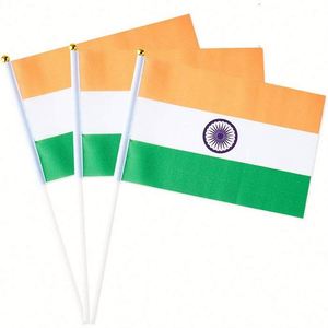 Wholesale Hot Trimming Superior Quality Factory Direct National Hand Held Waving India Indian <b>Flag</b> - Product Image 2