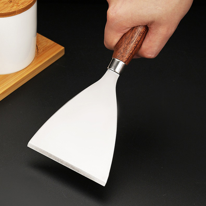 Texas spatule e'troite pour barbecue en acier inoxydable et poigne'e en acier brosse' accessoires