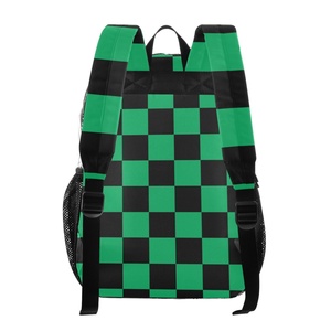 Unisex <b>Black</b>/Green Checked Design Heavy Duty Clear 16" Large Size Sports <b>Backpack</b> Transparent PVC Clear <b>Backpack</b> Bag - Product Image 3