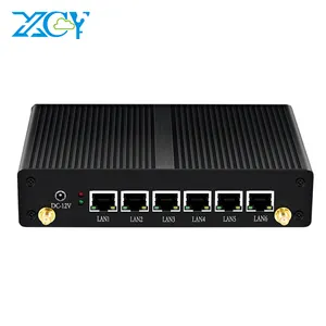 XCY Mini PC 6 LAN 2955U Ethernet Gigabit NIC Doux Routeur Pfsense Fanless Firewall Linux Serveur