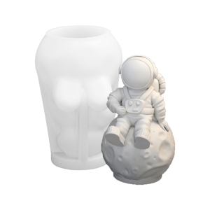 Diy astronauta sentado en la Luna molde de silicona para la decoración del hogar manualidades nueva condición para pastel molde de Chocolate forma del cuerpo - Product Image 3