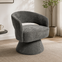 Chaise d'attente pivotante minimaliste en tissu, élégante, durable et rembourrée pour la réception (vente en gros)
