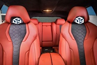 Housse de siège de voiture complète en cuir Nappa blanc clair sur mesure pour BMW Série 3 2018, rangée avant, sièges sport M3 améliorés