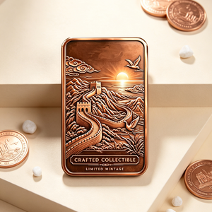 Moneda Coleccionable de Cobre Fino .999 de 1 Kg, Diseño Rectangular con Relieve de la Gran Muralla China, Edición Limitada, Decoración Artística - Product Image 3