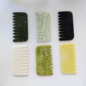 Naturale verde giada <span class=keywords><strong>terapia</strong></span> massaggio dei capelli pettine manico pietra Guasha pettine per capelli prodotti di sollievo e <span class=keywords><strong>terapia</strong></span> - Product Image 5