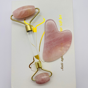 ลูกกลิ้ง2024หยกสำหรับนวดหน้าแบบ100% โรสควอตซ์ลูกกลิ้งคู่จากธรรมชาติกล่องลูกกลิ้งแก้วคริสตัลสีชมพูออกแบบได้ตามต้องการ - Product Image 5