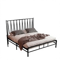 Cadre de lit en métal de luxe moderne, taille Queen, lit double minimaliste en fer, mobilier de chambre de haute qualité pour la maison, l'hôtel, l'appartement