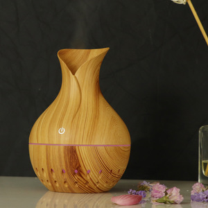 Wood Grain Aroma Diffuser <b>Humidifier</b> 130Ml Usb Powered Home Office Desk Essential Oil Mist Maker Light Wood Color - Product Image 1