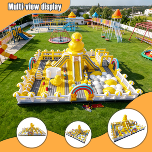 Aire de jeux gonflable Joyful Fun avec toboggan et château gonflable combinés pour événements extérieurs et usage commercial, offrant un divertissement ultime - Product Image 3