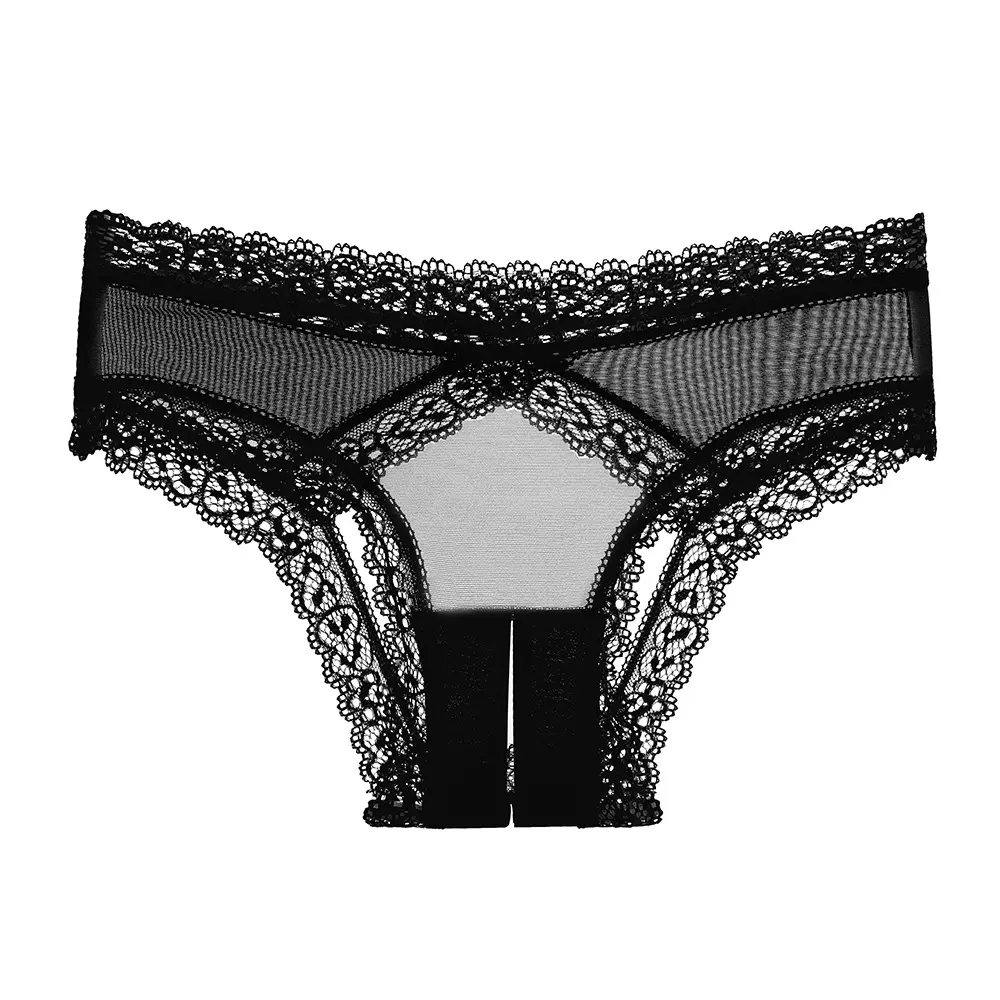 XXL xxxxl sexy bragas transparentes de encaje negro ropa interior de mujer transparente sin entrepierna chica joven en bikini abierto sin rastro