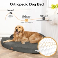 Coussin orthopédique triangulaire pour chien et chat, imperméable, motif uni, velours cristal, mousse alvéolée, housse amovible, soutien tête et cou