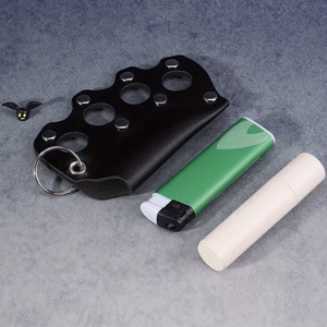 En stock: Funda para encendedor tipo Knuckle Duster, encendedor de exterior con llavero, funda de cuero, funda para encendedor de hombre de cuero PU. - Product Image 2
